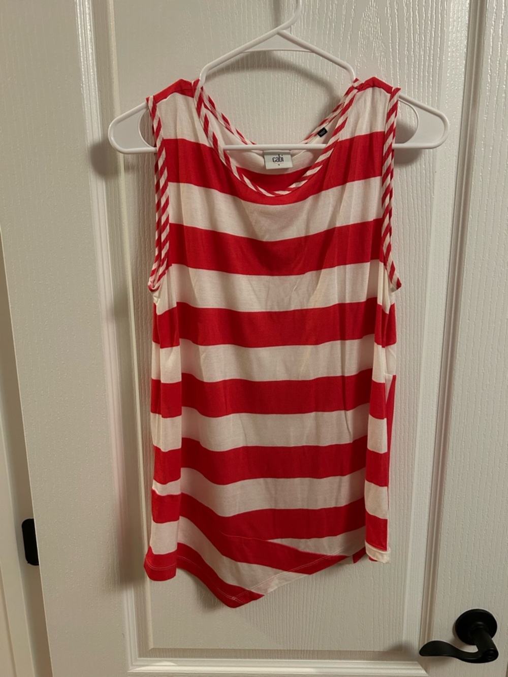 CAbi Red & White Striped Sleeveless Tank